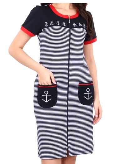 Халат "UNIKAT" с полосками (3XL-5XL)  art 4027