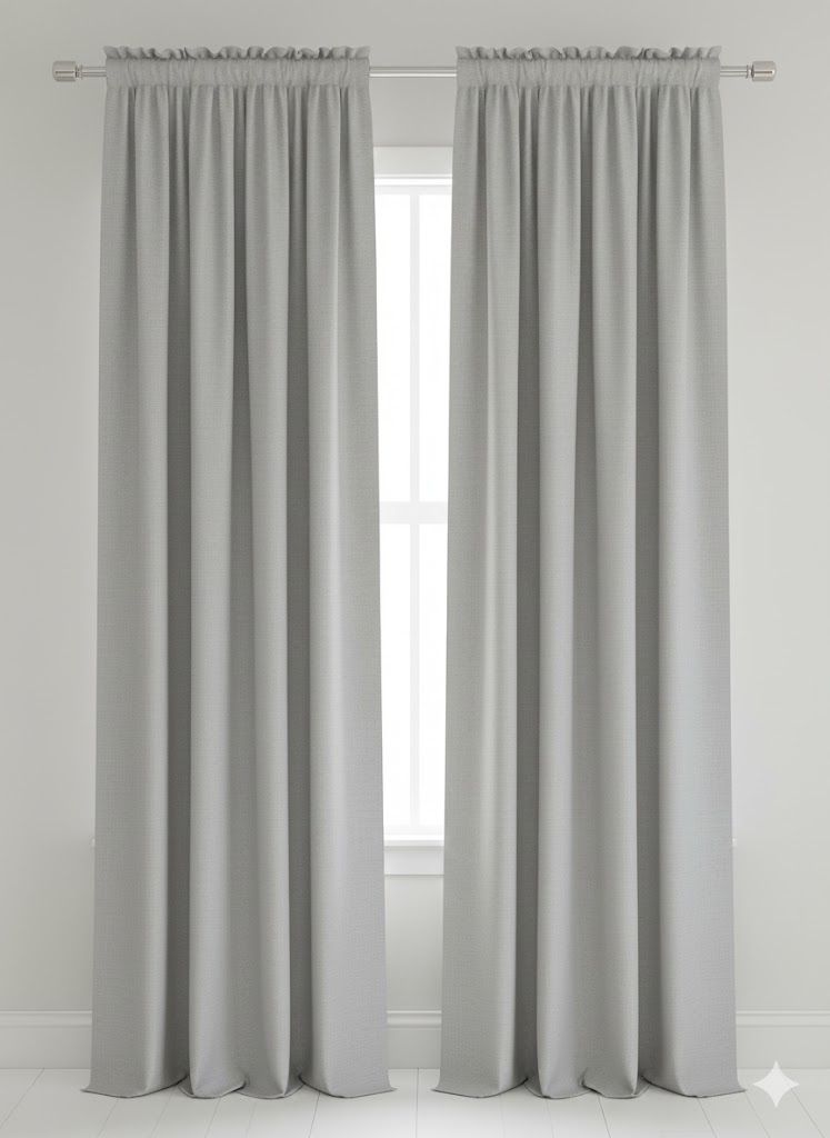 2995-- Ночные шторы BlackOut Мешковина Светло-серый цвет (h 1,75 x 1,50 m x 2 шт.)