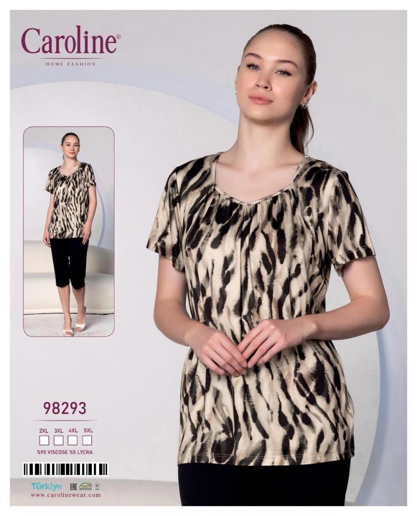 Пижама случайные полосы "Caroline"с капри. Viscose Art. 98293 2XL-5XL 