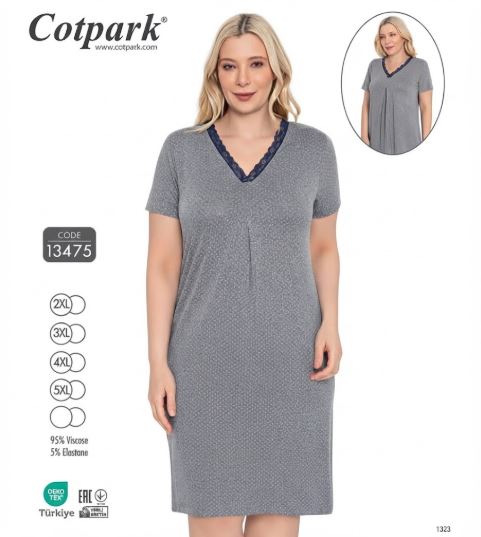 Naktskrekls "Cotpark" Viscose Art. 13475 2XL-5XL