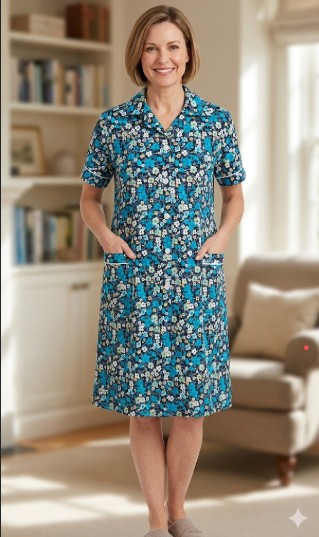 Халат женский с воротником и на пуговицах (XL-3XL)  Art. 5048 SINSITA
