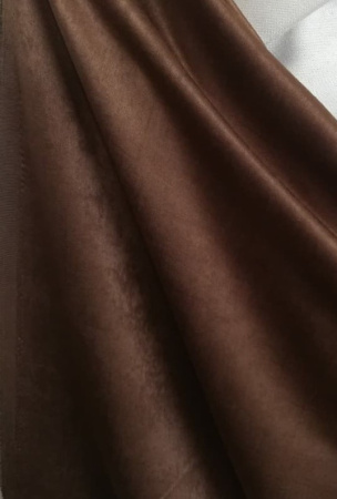 2853--Nakts aizkaru audums SOFT divpusējs šokolādes krāsa