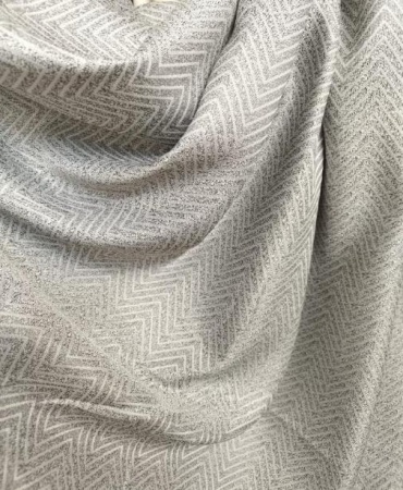 3035--Nakts aizkaru audums Maisu zigzagraksts, pelēka krāsa