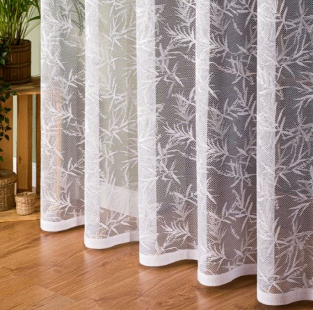 4080--Dienas aizkaru audums Žakarda, h. 2.50 m, Balta krāsa